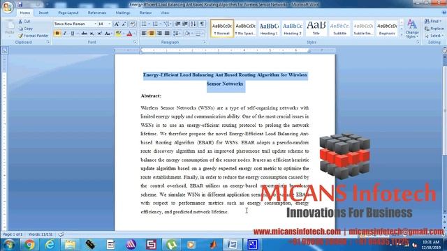 Energy Efficient Load Balancing Ant Based Routing Algorithm for Wireless Sensor Networks смотреть онлайн