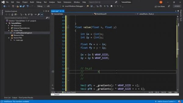 Perlin Noise Generation Algorithm In C++
