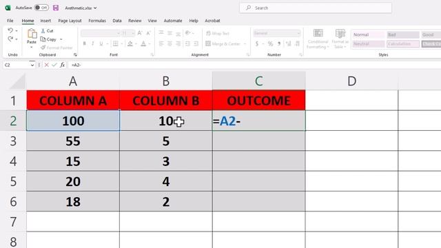 How To Subtract Numbers In Microsoft Excel | 365 | *2023* смотреть онлайн