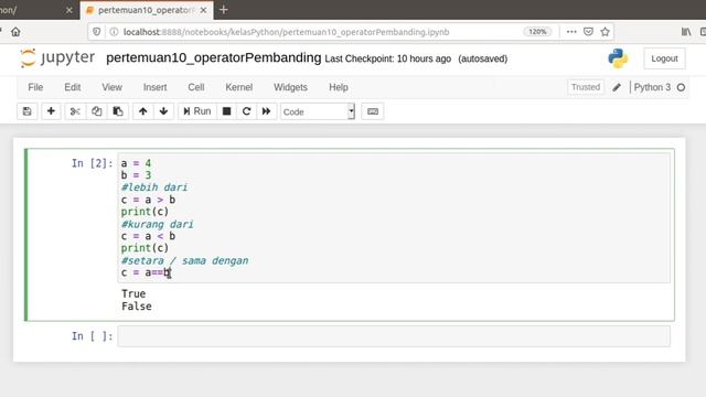 Kelas Python 3 - Operator Pembanding #10 смотреть онлайн