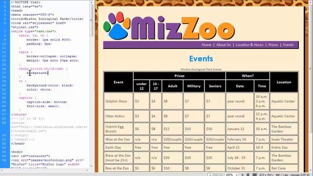 HTML5 & CSS: Advanced Table Styling (Alternating Row Background Color) смотреть онлайн