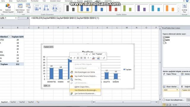 BASİT GRAFİK YAPMA EXCEL 2010 - ГРАФИКА EXCEL 2010