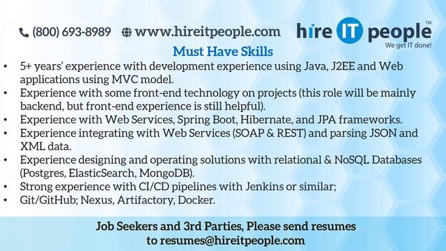 Sr. Java Developer Jobs | Chicago, IL | Job ID: 35153 | смотреть онлайн