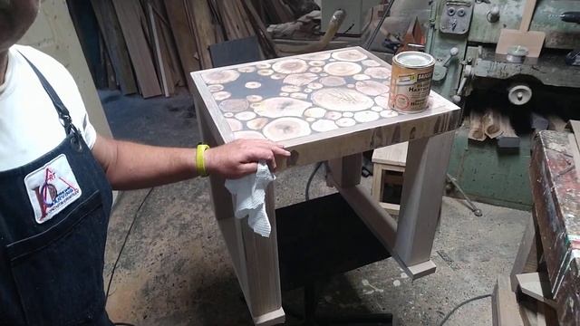 Журнальный столик из торцевых спилов деревьев. Эпоксидная смола. Столярка, смотреть онлайн