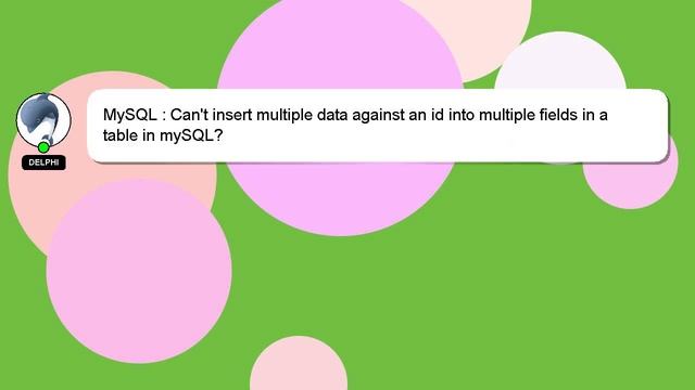 MySQL : Can't insert multiple data against an id into multiple fields in a table in mySQL? смотреть онлайн