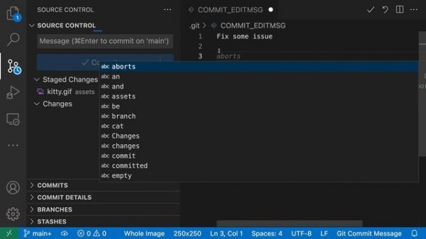 VS Code tips — Use an editor to write git commit messages