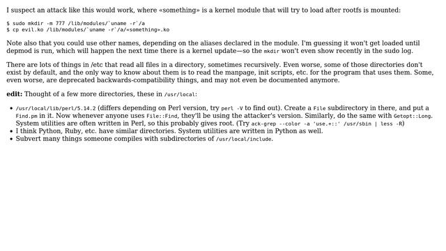 Unix & Linux: Is there any way attacker could use mkdir to compromise a system? (4 Solutions!!) смотреть онлайн