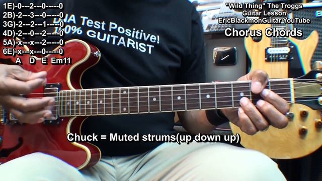 WILD THING The Troggs Guitar Lesson - 4 Open Chords - @EricBlackmonGuitar смотреть онлайн