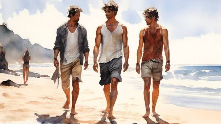 Три пацанчика на море - hip hop SUNO AI создано с использованием нейросетей смотреть онлайн