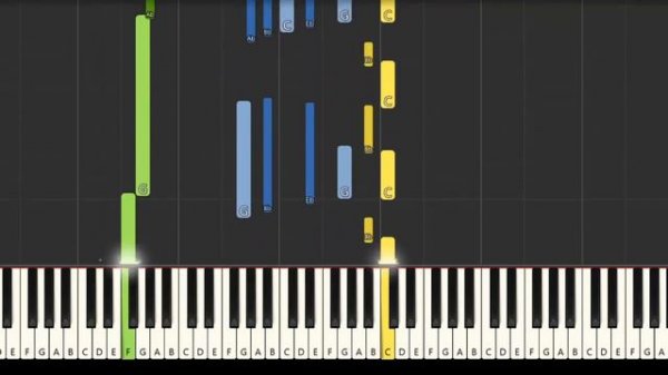 Learn Lofi Hip Hop chord progression w/melody (F minor) [Synthesia] (Piano tutorial)