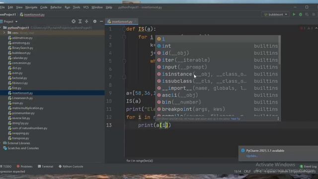 Insertion sort in python || Python tutorials in telugu смотреть онлайн