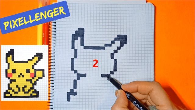 Пикачу Как рисовать по клеточкам Простые рисунки Покемон Pikachu Pokemon How to Draw Pixel Art смотреть онлайн