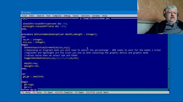 Freepascal ptcgraph Custom Graph Window Size at Startup - Day 128 смотреть онлайн
