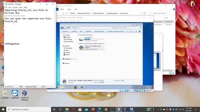 Importing Oracle 12c ova file in Virtual Box NO ORACLE INSTALLED смотреть онлайн