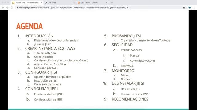2.- JITSI EN AMAZON WEB SERVICES - AGENDA смотреть онлайн
