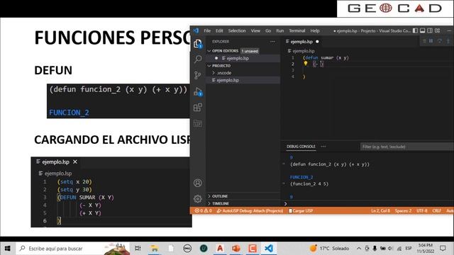 05. FUNCIONES PERSONALIZADAS DEFUN (AUTOCAD-AUTOLISP) смотреть онлайн