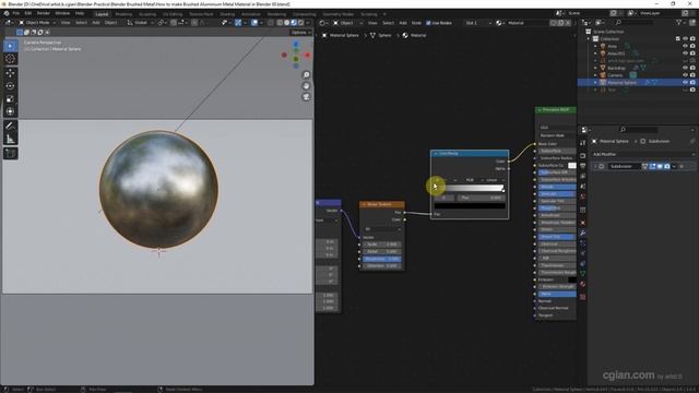 How to make brushed aluminum material in Blender, procedural metal texture смотреть онлайн