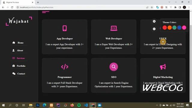 Portfolio Website || Fully Dynamic Responsive HTML, CSS, JS and PHP || #webcog #webdevelopment #ho смотреть онлайн