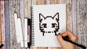 Рисуем Котёнка Рисунки По Клеточкам КАК НАРИСОВАТЬ PIXEL ART Kitty Cat