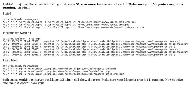 Magento: Magento2 - Cronjob issue смотреть онлайн