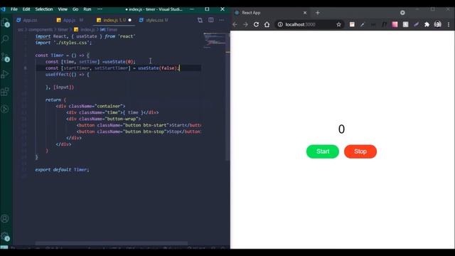 Timer in React || useState || useEffect || Implement timer in react functional component смотреть онлайн