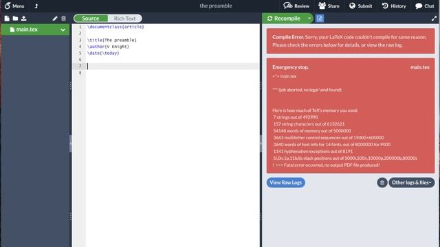 The preamble in LaTeX with overleaf (v2) смотреть онлайн