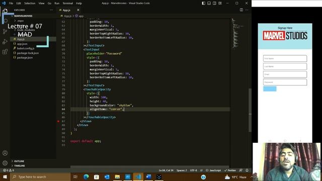 Android & IOS Development | Lecture 07 | Extension: Prettier, Signup page & new tags | Hindi / Urdu смотреть онлайн