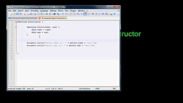 35 JavaScript Object Constructor in Arabic смотреть онлайн