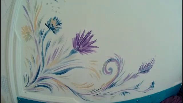 Рисуем цветы на стене/ Draw flowers on the wall смотреть онлайн