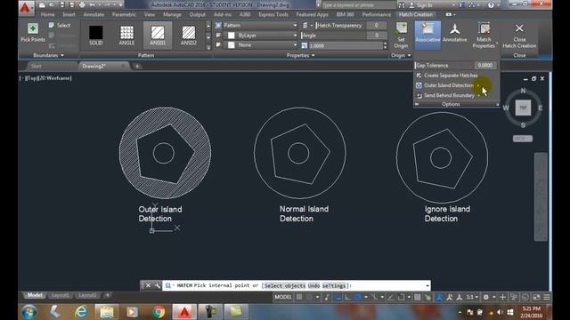 AutoCAD I 23-06 Hatch Island Detection смотреть онлайн