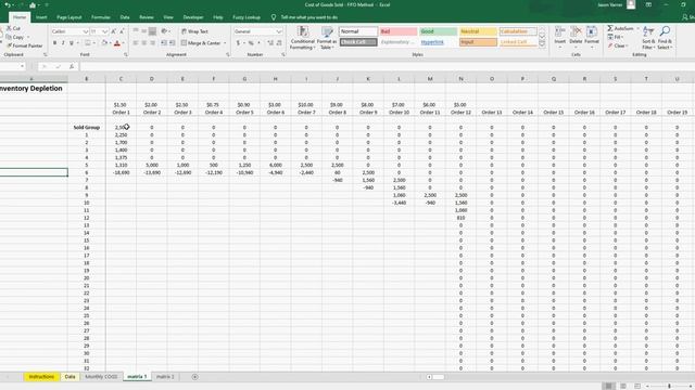 Cost of Goods Sold (COGS) FIFO Inventory Method - Automated Excel Template смотреть онлайн