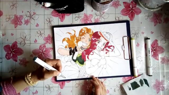 Подружки в стиле манга|Рисунок смотреть онлайн