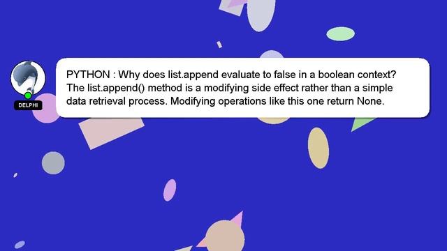 PYTHON : Why does list.append evaluate to false in a boolean context? смотреть онлайн