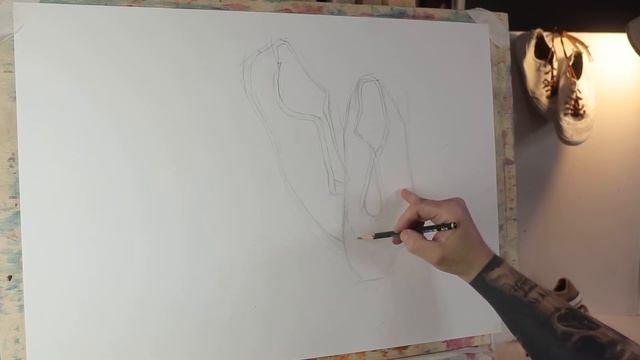 Рисунок. Кеды. Этап 2. Компоновка и подготовительный рисунок смотреть онлайн