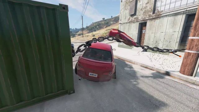 Автомобили врезаются в натянутую цепь в BeamNG drive смотреть онлайн