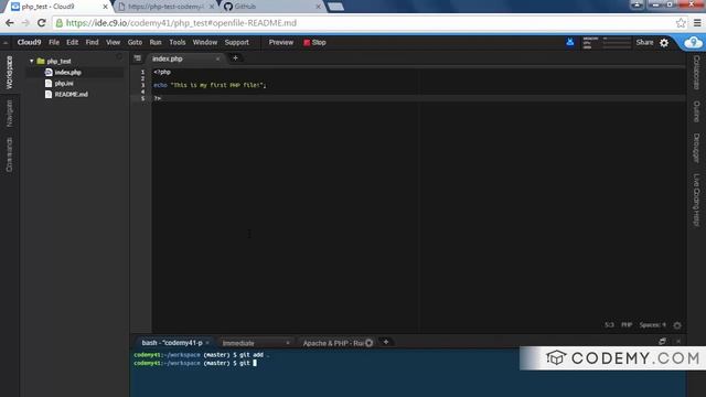PHP Version Control Using Git and Github in the Cloud смотреть онлайн