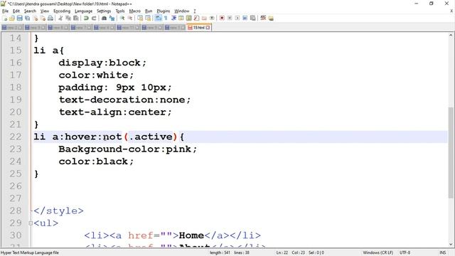 20th Class- CSS Navigation Bar| CSS Navigation Bar with HTML| web development free course смотреть онлайн