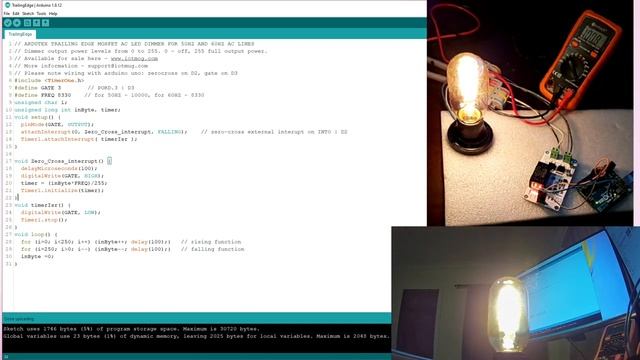 MOSFET Trailing Edge AC Light Dimmer ESP32 ESP8266 500W 110V 240V Arduino смотреть онлайн