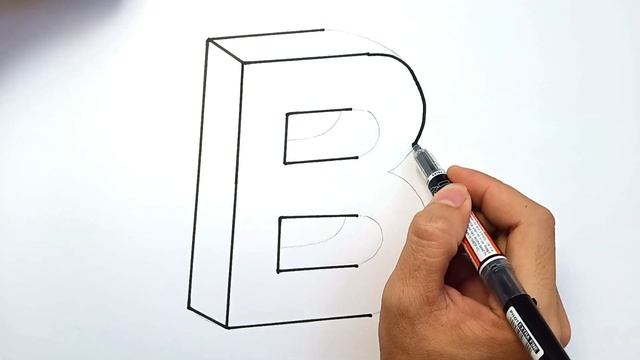 how to draw 3D letter B | Easy Drawing Tutorial смотреть онлайн