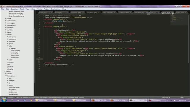 Yii Theming part3.3 смотреть онлайн