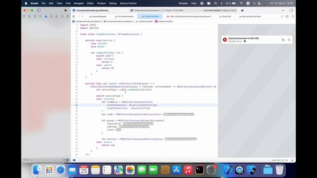 UICollectionViewCompositionalLayout | Swift, Xcode, UICollectionView смотреть онлайн