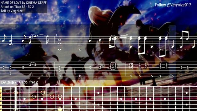 [TAB/TUTORIAL] Name of Love - Attack on Titan S3 ED2 - TAB смотреть онлайн