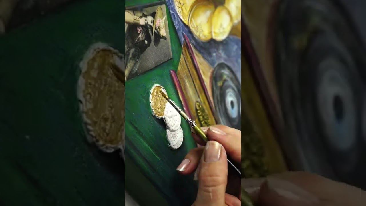 Миксмедийная картина. Создаём картину не только из красок #shorts #картинанахолсте смотреть онлайн