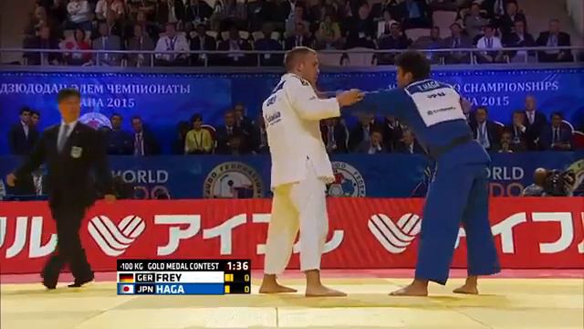 Ryunosuke Haga vs Karl-Richard Frey World Judo Championships 2015 - Astana смотреть онлайн