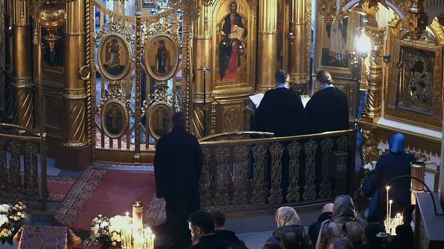 Пятница седмицы 5-й Великого поста. Вечернее богослужение с акафистом Божией Матери (нараспев) смотреть онлайн