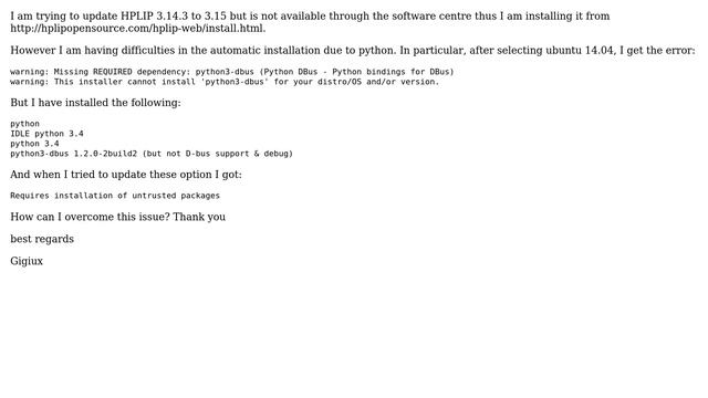 Ubuntu: Missing REQUIRED dependency: python3-dbus [how to install python dependencies] смотреть онлайн