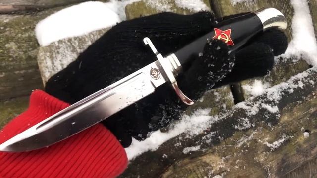 Финка "НКВД", сталь Х12МФ, рукоять черный граб смотреть онлайн