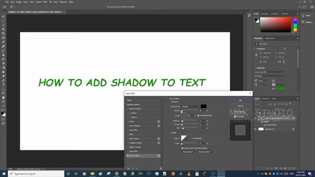 How to add shadow to text in Photoshop 2020 | Add a drop shadow to text in Windows 10 смотреть онлайн