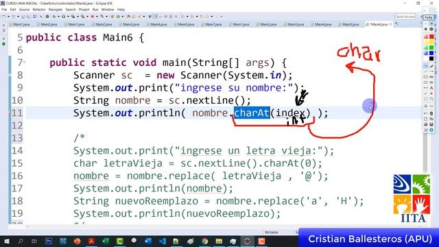 metodo replace y charAt de una Clase String en JAVA смотреть онлайн