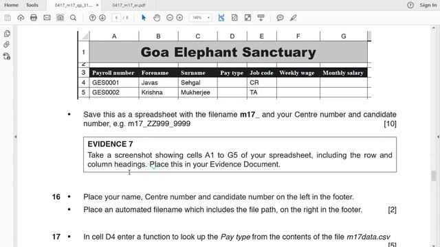 IGCSE ICT February March 2017 Paper 31 Data Analysis Excel Part 1 смотреть онлайн